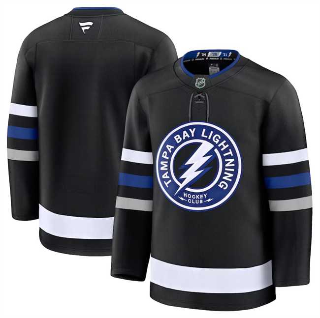 Mens Tampa Bay Lightning Blank Black 2024-25 Alternate Stitched Hockey Jersey Dzhi